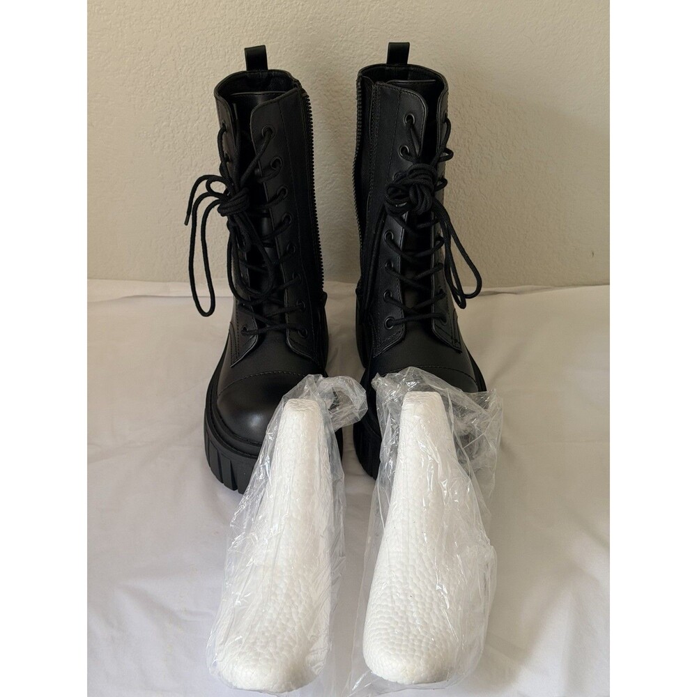 Current Mood Dolls Kill Black Combat Platform Boots Goth Alt NWOT Size 8 - Picture 7 of 7